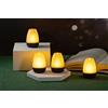 Northpoint Set di 4 luci a LED con sensore touch senza fili, per interni ed esterni, effetto tremolante RGBW con stazione di ricarica a induzione (nero opaco)