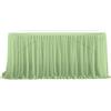 FANSU Gonna da Tavolo Tulle, Gonna Tavolo Festa Tovaglia Rettangolare Rotondo per Decorazione Festa Baby Shower Matrimonio Compleanno Natale (Verde salvia,9FT/275x77cm)