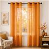 Woaboy Tende per Interni 2 Pezzi 140x245cm Tende Finestre Voile Semi Trasparenti per Soggiorno e Camera da Letto per Decorazioni per la casa Arancione