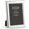 EDZARD Cornice portafoto Siena (per foto da 10 x 15 cm), elegante placcata argento, antiossidante, con bordo perlato, retro in velluto, 2 ganci, da appoggiare e appendere, cornice portafoto 10 x 15 cm
