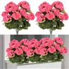 Laelfe Geranio Artificiale, Fiori Finti da Esterno, Fiori Artificiali Geranio per Casa, Giardino, Patio, Balcone, Sospensione di Fioriere, Decorazione per Tavolo (2, Rosso Rosa)