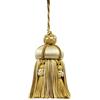 DÉCOPRO Elegante nappa per chiavi, realizzata a mano, 10 cm, anello da 8,5 cm, accentata con nappe a corona (KTAX4), beige mandorla multicolore #LX01 (beige oro, marrone chiaro, bianco avorio) venduta