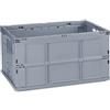 Relaxdays 2X Cassetta Pieghevole, Stabile, da Lavoro, Plastica Resistente, Scatola Portaoggetti 60L, 31,5 x 58,5 x 40 cm, Grigia