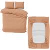 MOONLIGHT20015 Set copripiumino MOONLIGHT20015 per letto super king size, 4 pezzi, con copripiumino, lenzuolo con federe, microfibra morbidamente spazzolata, colore pesca