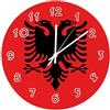 Yelolyio Orologio da parete con bandiera dell'Albania, orologio da parete per camera da letto, soggiorno, casa, ufficio, scuola, decorazione artistica da parete, 30,5 x 30,5 cm