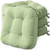 Codi Set di 4 cuscini per sedia 40 x 40 x 8 cm, extra spessi, comodi cuscini per sedia con rivestimento idrorepellente, lavabili, antiscivolo, in memory foam, per sedie da esterno e da giardino, verde