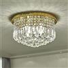 SM Saint Mossi Saint Mossi Lampadario in oro a 9 luci Lampadario moderno K9 Lampadario a soffitto in cristallo con goccia di pioggia Lampada da soffitto a incasso per sala,28 cm x diametro 50 cm