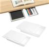 lemgyiamz Cassetto Sotto Scrivania, Organizer Scrivania Cassetti, Cassetti Per Scrivania, Ultra Piatta PP, Adesivo o Vite, Anti Caduta, per Scuola Casa Ufficio, Bianco 22x15x3 cm & 25x20x4 cm