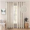 MIULEE Tende Lino Trasparenti Voile Bianche Soggiorno con Anelli per Camera da Letto Salotto Moderno Elegante Finestre di Casa 140X280 CM Beige