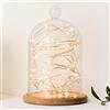 Lights4fun 2 x 50 LED filo di rame micro catena luminosa bianco caldo funzionamento a batteria con timer
