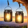 RECHOO Lampade solari per esterni da giardino, da appendere, 2 lanterne solari per esterni con lampadina a LED più grande, IP65, impermeabili, con clip per terrazza, prato, balcone, cortile,