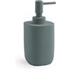 Kiamami Valentina - Dispenser sapone da appoggio in resina azzurro polvere opaco, capacità 310 ml, facile da pulire, linea Yucca