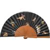 Tusitala Barcelona Ventaglio spagnolo Perseo - Legno e cotone - 23 cm - Custodia in yute natural - Accessorio moda - Fatto a mano in Spagna - Eventi e regali - Collezione Fansofart - Tusitala Barcelona
