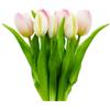 REBECCAGIBSON 1 mazzo di tulipani artificiale con 4 tulipani e 3 boccioli di tulipani, fiori artificiali, decorazione primaverile, bouquet di tulipani come reali, decorazione di fiori artificiali, per