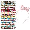 HTBAKOI Coroncine Fiori per Capelli, 15pz. Corone di Fiori + Cerchietti Addio al Gadget Nubilato Coroncina di Fiori Ghirlande per Amiche della Sposa Corona Fiori con Nastro Elastico Regolabile
