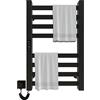 SKYLYZH Portasciugamani Elettrico 450x700mm Scaldasalviette Radiatore da Bagno Elettrico Portasciugamani intelligente Termosifone Asciugabiancheria, riscaldamento in fibra di carbonio, antracite-Black Left