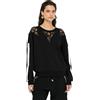 Liu Jo Jeans Felpa con Pizzo Nero XS