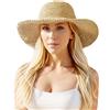 MLPKOI Cappello di Paglia Pieghevole, Cappello da Sole Donna, Ccappello da Spiaggia con Tesa Larga, cCappello Donna Estivo, Morbido e Leggero, Cappelli Paglia per Viaggio e la Spiaggia Vacanze