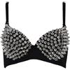 Grtheenumb Reggiseno a Spillo, Reggiseno Borchiato Performance di Danza Punk Rivetti Metallici Argento a Spillo con Cinturino Regolabile, per Feste in Discoteca, Abiti da Ballo, Carnevale
