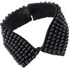 LALADEFIEE Collare Finto da Donna in Pizzo Nero Perle Colletto Elegante Scollatura Versatile Accessorio Moda per Feste e Matrimoni Vestibilità Elastica Adatta Tutte le Stagioni
