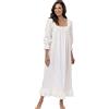The 1 for U Camicia da Notte Stile Vittoriano in Cotone 100% con Tasche per Donna X-Grande Bianco