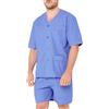 El Búho Nocturno Pigiama Uomo Corto Estivo Senza Collo Popeline Fil-à-Fil Pigiama Intero Uomo, 60% Cotone, 40% Poliestere, Blu 4515, M