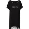 Liu Jo Abito Corto Donna Frange Nero ES26LJ42 VA6031 JS360 22222 (IT, Testo, M, Regular, Regular, Nero)