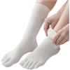 bodyhints Calzini da donna in seta a cinque dita, caldi e comodi calzini dell'equipaggio della fodera - bianco - 23/25 cm