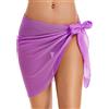 CHICGAL Copricostumi da donna CHICGAL, pareo da spiaggia, bikini, copricostume, gonna corta in chiffon, sciarpa per costumi da bagno 2026, Viola chiaro, Small