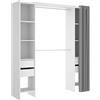 DEKIT GRUPO RIMOBEL SUIT - Cabina armadio con ripiani e cassetti curvati con tenda - BIANCO - 205 x 50 x 177,5 cm