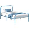 FurnitureR Letto singolo in metallo, 90 x 200 cm, con rete a doghe, stabile telaio in acciaio, per camera da letto, camera dei ragazzi, camera degli ospiti
