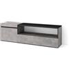 Skraut Home | Mobile TV Soggiorno | Ampio spazio a disposizione | 150x45x35cm | Per TV fino a 65 | Mobile Soggiorno | Stile moderno | Cemento