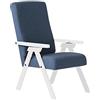 ESSEGI Poltrona legno FIAMMETTA ESSEGI SRL Relax reclinabile tessuto Blu LACCATO Bianco Sfoderabile