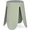 KONTE.DESIGN Set di 2 sgabelli IMOGEN in polipropilene verde oliva e cuscino in similpelle verde oliva