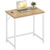VASAGLE Scrivania per Computer, Postazione Lavoro, 50 x 80 x 76 cm, Scrivania da Ufficio, Studio Camera da Letto Soggiorno, Rovere Naturale e Bianco Perla LWD038W70