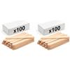 KMINA Abbassalingua in Legno (100 Unità) Non Sterili 150 x 18 x 1,6 mm Senza Lattice Formato Pratico Ordinato per Uso Quotidiano e Professionale (Confezione da 2)