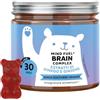 Bears with Benefits - Gommose Ginseng e Ginkgo - Concentrazione - 30 pezzi | Mind Fuel Brain - Ginseng, Ginkgo, L-Teanina, Vitamine B6, B12, C & Niacina - Cura da 1 mese - Senza Zuccheri, Vegano