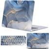 FFBOFFC Custodia Compatibile per MacBook Neo da 13 pollici Modello 2026 (A3404) con chip A18 Pro, Copertina Rigida in Plastica Protettiva e Tastiera Cover, Marmo blu e oro