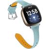 RuenTech Cinturino compatibile con Versa 3/Sense, cinturino di ricambio in pelle TPU, morbido e flessibile, per orologio Versa 3/Sense, accessorio di ricambio per uomo e donna (azzurro)
