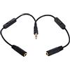 chenyang Cavo splitter per cuffie/audio, 3 poli, 3,5 mm, 1 maschio a 2 femmina, cavo splitter a Y per cuffie stereo con interruttore di controllo del volume