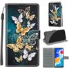 KENHONER Cover Compatibile con Xiaomi Redmi Note 11 / Note 11S, Premium Pelle PU Portafoglio Flip Libro Custodia per Redmi Note 11S [Protezione Completa] - Farfalla