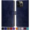SUANPOT Cover per iPhone 14 Pro Max 6.7 Blocco RFID Portafoglio Slot CarteSupporto Cellulare Magnetica custodia Pelle Sintetica Cover per apple 14 Pro Max Blu