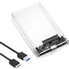 Eono Case Esterno per Disco Rigido 2.5, Trasparente Tool Free USB 3.0 con UASP 5Gbps Case Hard Disk per 7mm e 9.5mm SATA I II III HDD SSD 2.5 Pollici