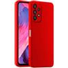 HULLIN Custodia per Telefono in Silicone Colorato, Adatta per Samsung Galaxy A33 5G (6.4) - Rosso Cina