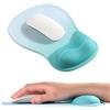 EooCoo Tappetino Mouse con Supporto per Polso in Gel e Base in Silicone Antiscivolo, Lavabile Tappetino per Mouse, Comodo Mouse Pad, Forniture per Ufficio, la Scuola, PC Personali, 26x19cm, Blu