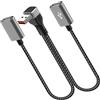 HENYGEN Cavo sdoppiatore USB ad angolo di 90 gradi per ricarica rapida e trasferimento dati, compatibile con computer portatile e auto, cavo splitter USB angolato da 25 cm