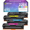 Woungzha 220X 220A Compatibile Cartuccia di Toner con Chip per HP Color Laserjet Pro 4202dn 4202dne 4202dw 4202dwe MFP 4302dw 4302dwe 4302fdn 4302fdne 4302fdw 4302fdwe (confezione da 4)