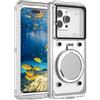 BKEPDY Custodia Impermeabile Smartphone con Tasca per Piccoli Oggetti Cover Subacquea Tattile sott'acqua per Nuoto Immersioni Spiaggia (Bianco)