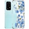 Guxira Cover Protettiva per Honor 200 Lite 5G, Carino Antiurto Trasparente Silicone Custodia Floreale Design Cover Antipolvere Protettiva Case per Honor 200 Lite - Fiore Blu