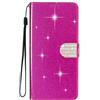 SEHEYA Cover per iPhone 17 Pro Max Custodia Portafoglio a Libro Brillantini Diamante Fibbia Chiusura Magnetica Borsa Glitter PU Pelle Porta Carte Cavalletto Caso, Fucsia